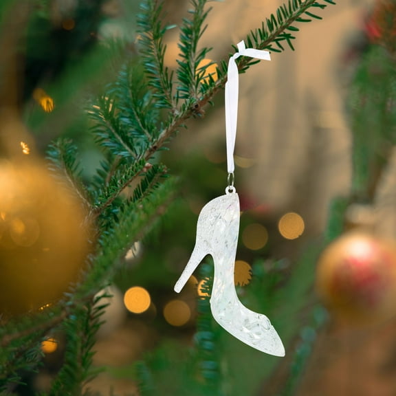 Raindrops Christmas Decor High Heel Ornament Transparent Hanging Ornament Family Christmas 1Set