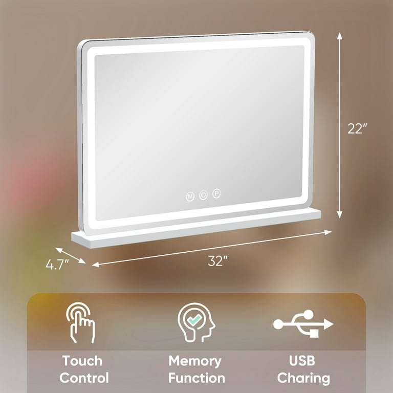 CONCETTA 22-inch × 32-inch LED Illuminated Makeup Mirror with