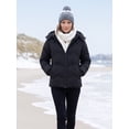 thumbnail image 5 of Wantdo Women's Windproof Zipper-up Jackets Waterproof Winter Coat Warm Windbreaker with Hood Black L, 5 of 8