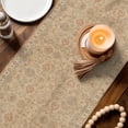 thumbnail image 4 of Beige Boho Table Runner 108 Inches Long,Vintage Ethnic Tribe Abstract Art Floral Cotton Linen Table Runners Dresser Scarves,Fabric Tabletop Scarf Furniture Cover for Home Dinner Party 13"x108", 4 of 9