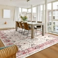 thumbnail image 3 of Balacho Soft Vintage Boho Floral Patterned Neutral Medallion Faux Wool Area Rug, 6' x 9', Pink, 3 of 8