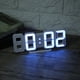 thumbnail image 3 of Reloj LED multifuncional para el hogar inteligente con marco blanco y luz azul con pantalla digital de hora, fecha y temperatura, 3 of 8