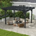 Outsunny 12' x 10' Wooden Pergola, Outdoor Gazebo, Gray - Walmart.com