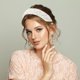 thumbnail image 4 of Diadema esponjosa y suave de Unique Bargains, banda para el cabello de color sólido para mujeres, bandas de cabello de perlas falsas, diadema suave y esponjosa blanca, 4 of 7