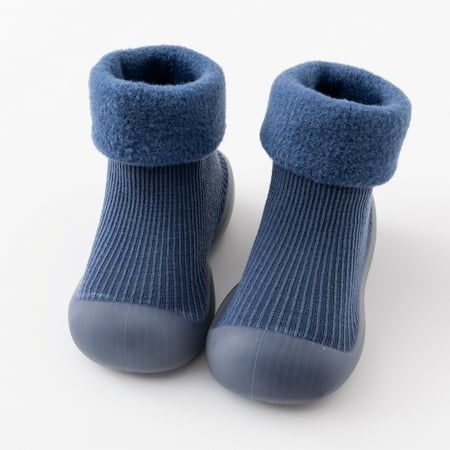 Toddler Slipper Socks Non Floor Baby Walking Socks Indoor Warm Knit Soft Sole Rubber Cotton Socks Shoes Baby Sneakers for Boys Girls