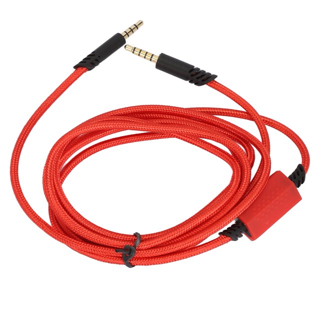 Headset Sound Cable, Wide Application Stable 6.6ft Length Gaming Headset Replacement Cable for Guitars for Laptops for A10 Black,Red