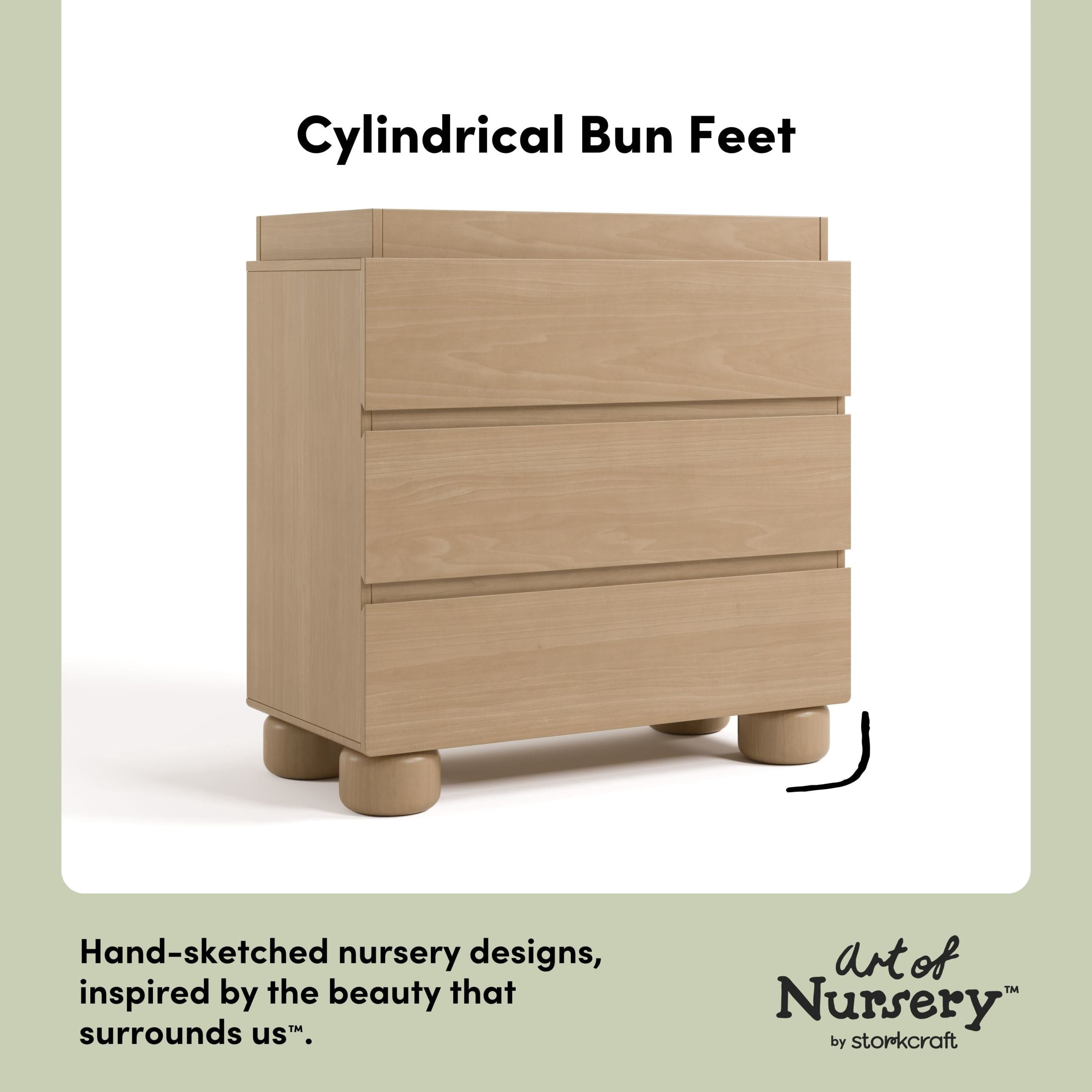 Art of Nursery by Storkcraft Sorrento 3 Drawer Chest with Changing Topper - Driftwood