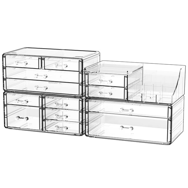Organizador de maquillaje Cq acrílico transparente con 13 cajones
