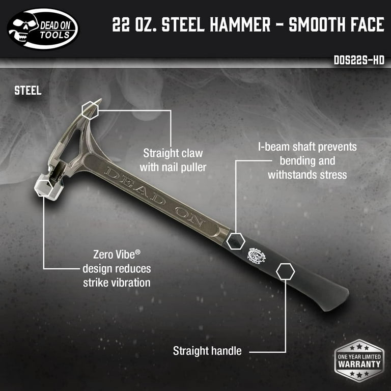 Dead On Steel Hammer (Smooth Face 22Oz.) - Walmart.com Dead On Steel Hammer (Smooth Face 22Oz.) - Walmart.com
