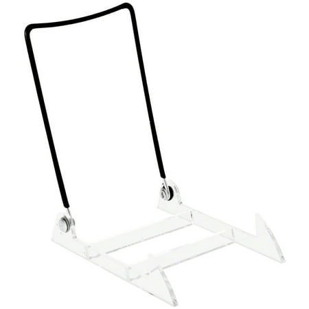 Gibson Holders 4PL Adjustable Black Wire and Clear Acrylic Display Easel, 4" W x 5.5" D x 6" H, Pack of 2
