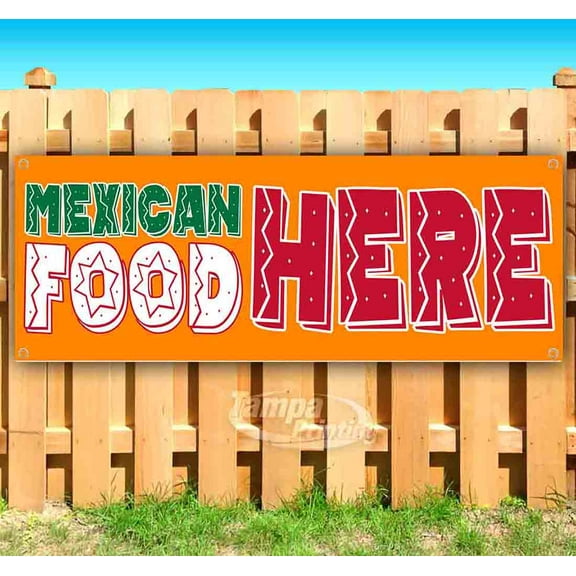 Mexican Food Open 13 oz Vinyl Banner With Metal Grommets