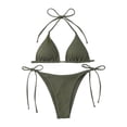 thumbnail image 4 of Bikini para mujer Traje de baño de traje de baño para actividades acuáticas de clubes Spas de vacaciones Verde l, 4 of 9