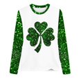 thumbnail image 3 of St Patty's Day Shirt Women 2025 Casual Plus Size 3/4 Sleeve Irish Clover Shirts Funny Saint Patrick's Tunic Tops, 3 of 4