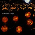 thumbnail image 2 of Guirnalda de luces LED con forma de calabaza para Halloween, funciona con pilas, 1 m, decoración tipo farol, 2 of 8