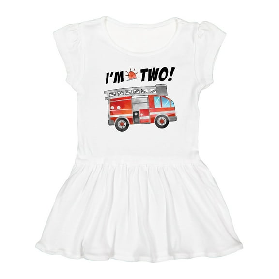 Inktastic I'm 2 Fire Truck 2nd Birthday Girls Toddler Dress