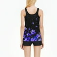 thumbnail image 4 of UPPADA Two Piece Bathing Suits for Women Floral Print Tankini Swimsuits Swim Tank Tops and Shorts Tummy Control Modest Swim Suit Beach Vacation Swimwear Purple Tankini Swimsuits for Women,XXL, 4 of 8