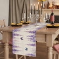 thumbnail image 2 of Table Runners 90 Inches Long Dress Scarves, Wisteria Farmhouse Coffee/Dining/Kitchen Table Runner for Living Room, Spring Purple Flowers Butterflies Vintage Beige 13x90 Inch, 2 of 9