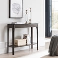 thumbnail image 3 of Leick Home 11132-GR Obsidian Black Glass Top Hall Console with Shelf, Gray, 3 of 12
