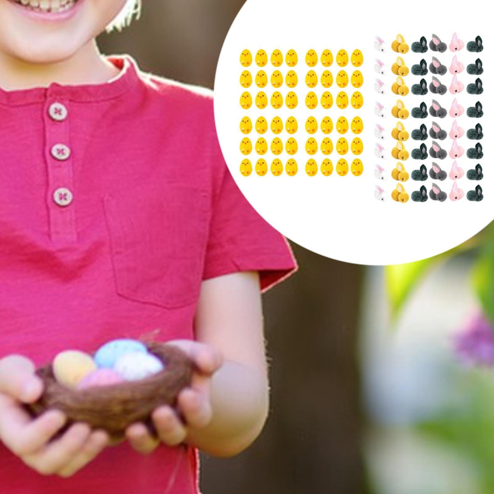 Dualoai Easter Eggs, Easter Basket Stuffers with Bunny Toys Awards Party Favor for Child 48 set