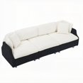 thumbnail image 6 of Modern Black-and-White Tandy Throw Pillows on a 3-Seat Sofa (220×80×75cm) with Solid Wood Frame, 6 of 7