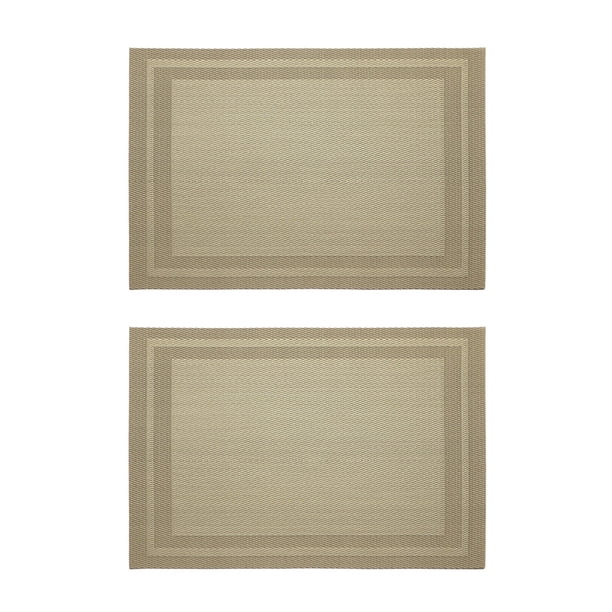 Manteles individuales Billuyoard trenzados PVC antideslizante Marrón 30*45cm