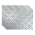 thumbnail image 1 of FASÃ„DE Rings Decorative Vinyl 18in x 24in Backsplash Panel in Brushed Aluminum (5 Pack), 1 of 15