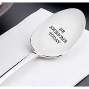 Be Awesome Today Engraved Stainless Steel Spoon For Coffee Or Tea Lover Friends On Special Occasions-Creative Inspirational Motivational Encouraging Gifts From Boston Creative Company