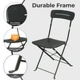 thumbnail image 3 of GRANDPATIO 3-Piece Foldable Bistro Set with Round Table, All-Weather Steel Frame, No Assembly, Multi-Color Outdoor Patio Furniture for Garden/Beach, Black, 3 of 6
