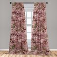 thumbnail image 2 of Weathered Window Curtains, Oriental Style Floral Ornament with Halftone Look Dots Grunge Design, Lightweight Decor 2-Panel Set with Rod Pocket, Pair of - 28"x84", Dried Rose Green Brown, by Ambesonne, 2 of 3