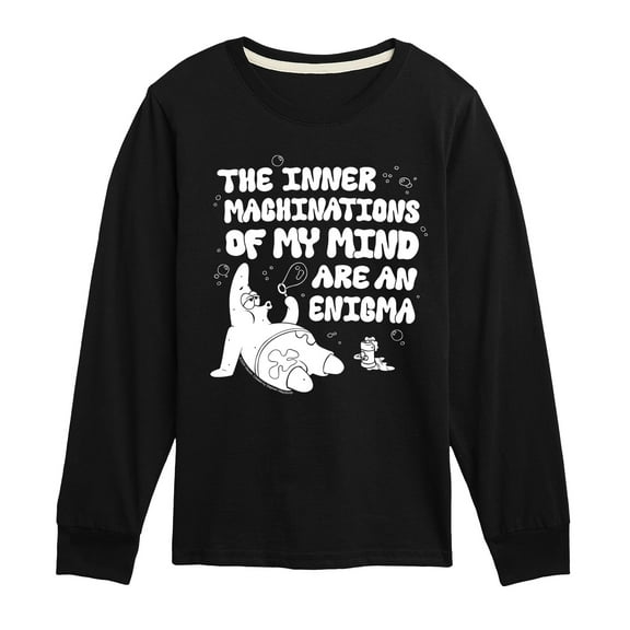SpongeBob SquarePants - Patrick Mind Enigma Bubbles - Toddler & Youth Long Sleeve Graphic T-Shirt
