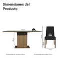 thumbnail image 3 of Juego de Comedor Mesa de Vidrio y 6 Sillas Madesa Oxford Marrón/Negro 07, 3 of 9