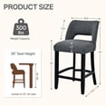 thumbnail image 4 of VKNOW Mid-Century Counter Height Bar Stools Set of 4 Upholstered Kitchen Bar Stools with Wood Legs and Ergonomic Backrest for Kitchen Island Dining Room Pub Cafe,Dark Gray, 4 of 9