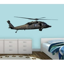 VWAQ Military Helicopter Wall Decal Aviation Decor Blackhawk Helicopter Sticker - PAS20 (6"H X 20"W)