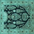 thumbnail image 1 of Ahgly Company Indoor Square Persian Turquoise Blue Traditional Area Rugs, 6' Square, 1 of 4