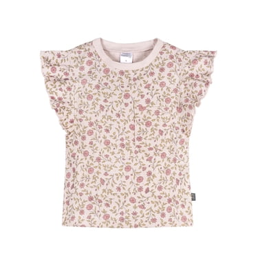 Modern Moments by Gerber Baby and Toddler Girl Organic Pleated Ruffle Sleeve Top, Sizes 0/3 Months - 5T