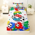 thumbnail image 3 of Castle Fairy Colorful Soccer Letter S Twin Sheets 3pcs, Stars Print Bedding, Yellow Red Blue Green,1 Fitted Sheet, 1 Flat Sheet and 1 Pillowcase, 3 of 6