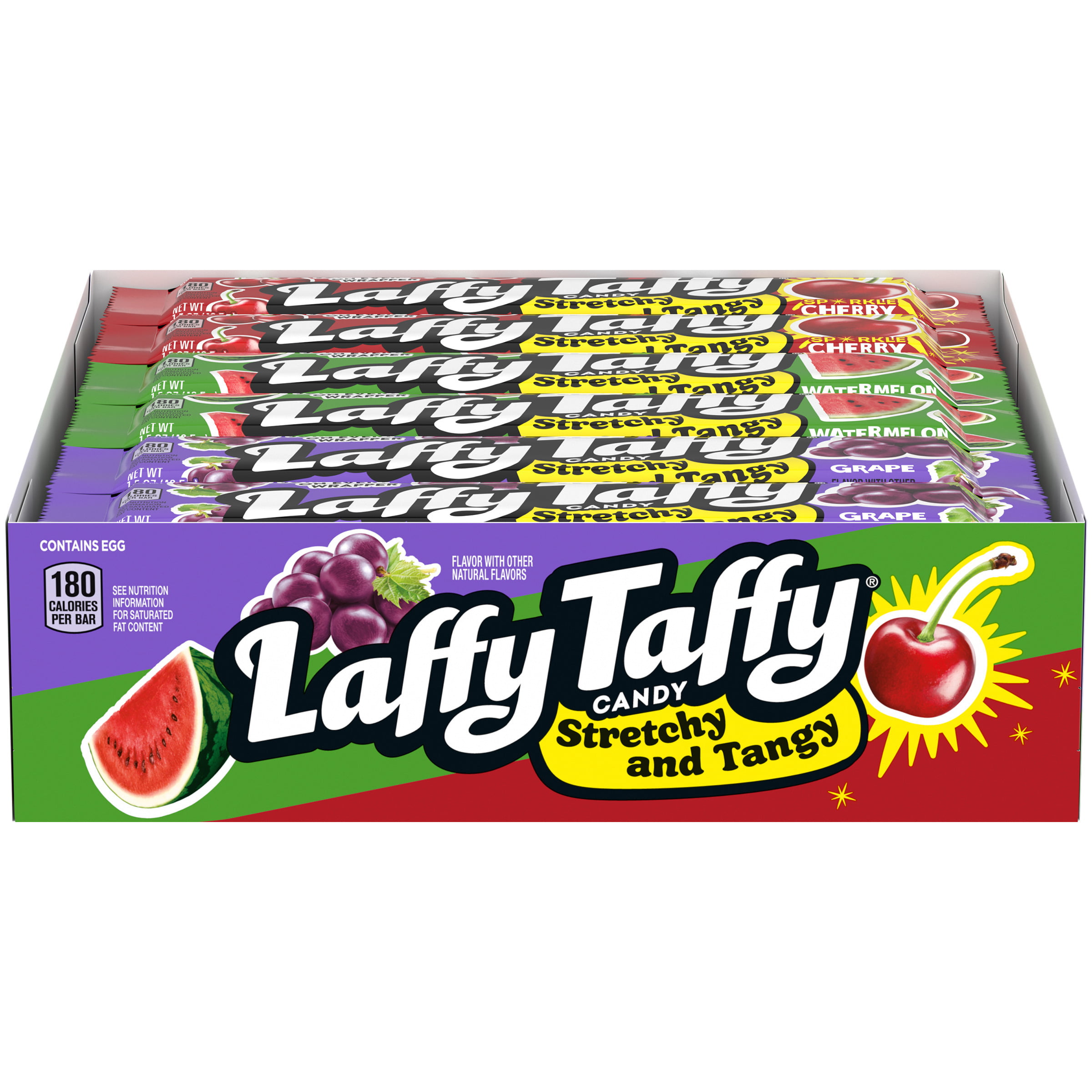 Laffy Taffy Sparkle Cherry, Watermelon & Grape Candy Assorted Variety P...