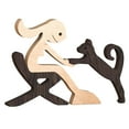 thumbnail image 4 of Estatua humana de perro de madera tallada a mano Estatua familiar de perro de madera Adornos tallados en madera estilo A, 4 of 9