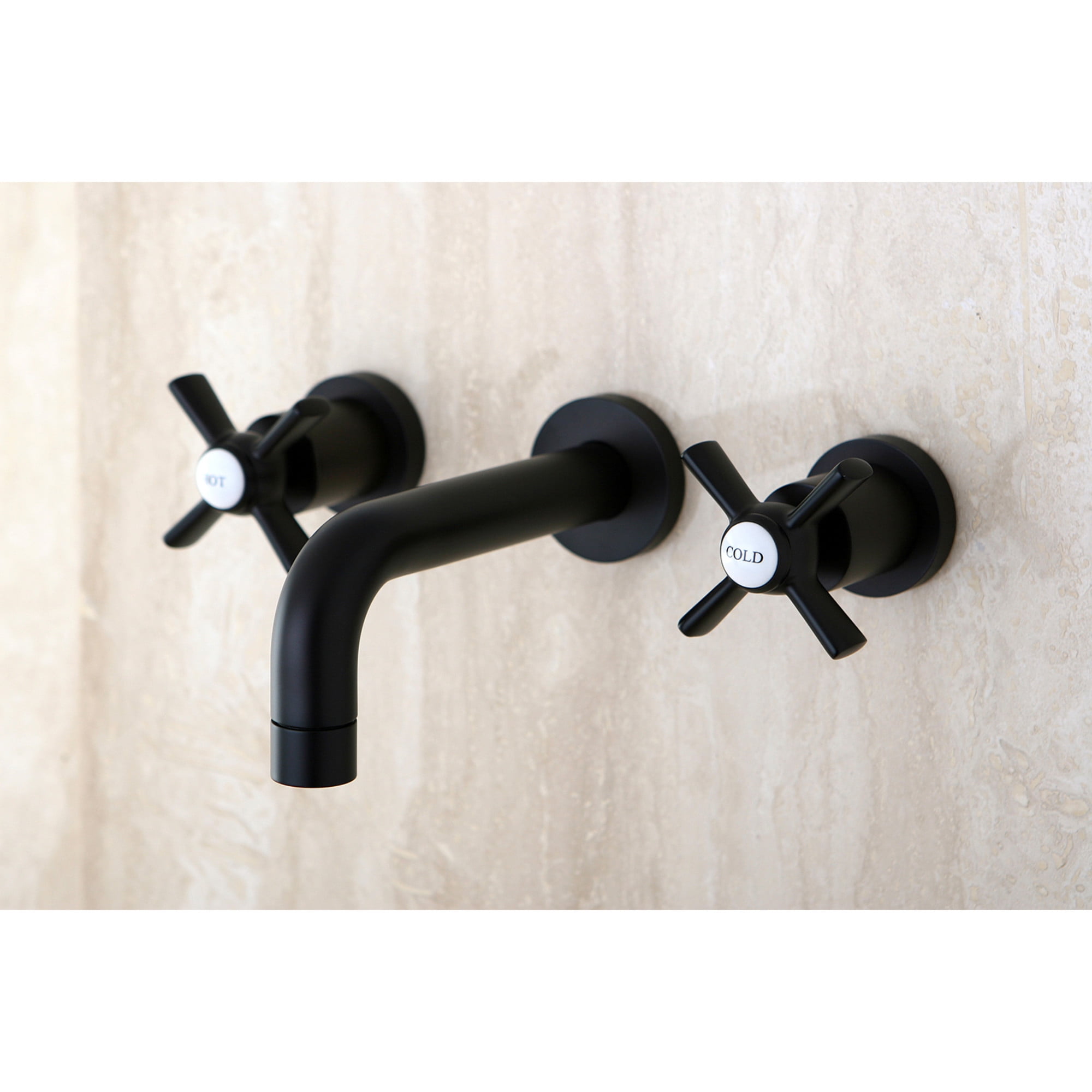 Kingston Brass KS8125ZX Millennium Double-Handle 3-Hole Wall Mount Bathroom Faucet in Oil Rubbed Bronze