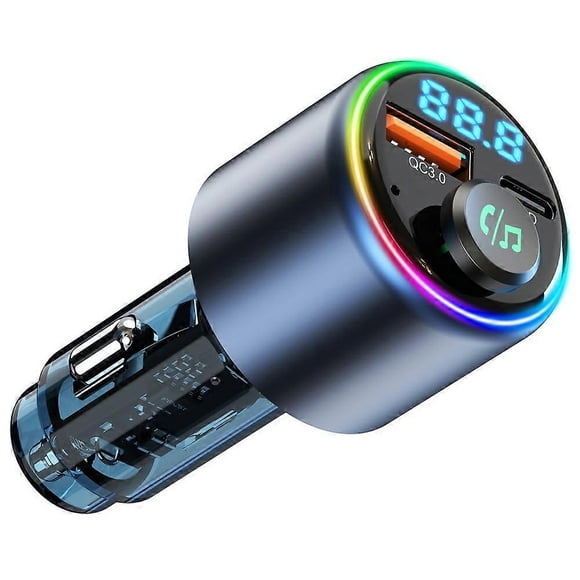 BC89 Car Charger 48W Fast Charging Adapter Bluetooth-Compatible MP3 Player FM Transmitter with Ambie