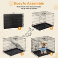 thumbnail image 5 of Single Double Door Portable Dog Cage Metal Wire Pet Kennel Secure Lock Leak-Proof Tray Foldable For Indoor Outdoor Training Travel, 5 of 7