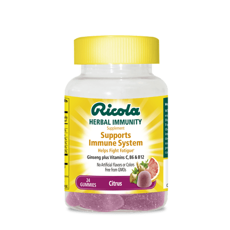 Ricola Herbal Immunity Supplement Citrus Gummies, 24 Count