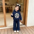 thumbnail image 2 of Shadoumai Girls Winter Outfits Kids Fashionable Casual Hoodie Sweatshirt With Pants Tracksuit Set For Daily School Outdoor Wear Back to School Outfits, 2 of 5