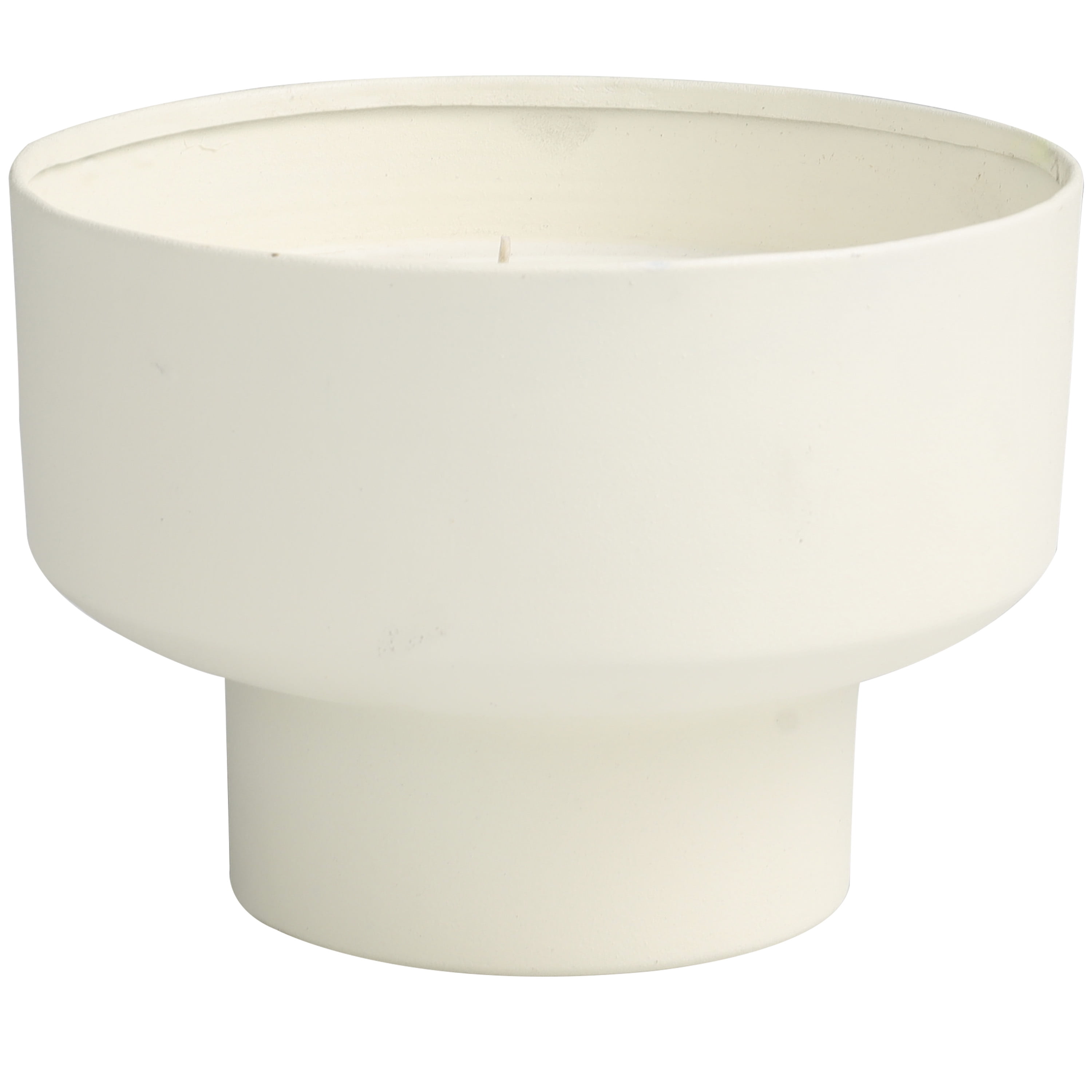 CosmoLiving by Cosmopolitan White Metal Cozy Cashmere Scented Matte 50 oz 3 Wick Candle with White Wax