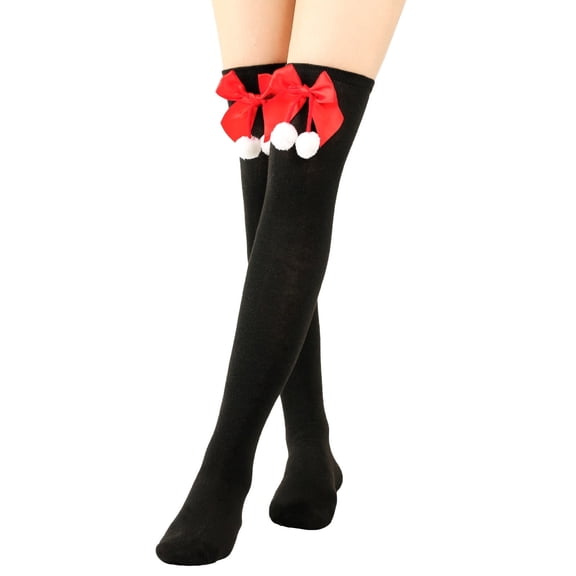 BONIXOOM 1 Pair Socks for Women Fashion Knee-High Soft Casual Socks Black