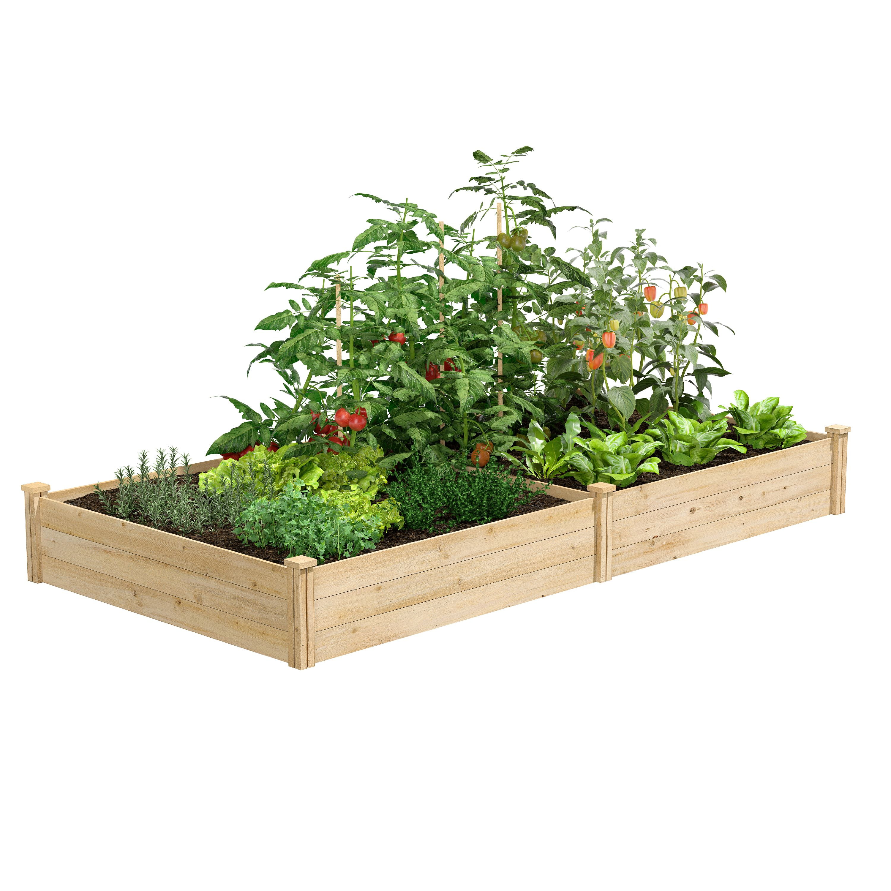 4' x 8' x 10.5 Cedar Raised Garden Bed Flower Vegetable Wooden Planter Gardening 