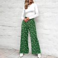 thumbnail image 6 of Delayuji Women's Wide Leg Pants Printed Summer Casual Palazzo Pants Drawstring Loose Fashion with Button High Elastic Waisted Pants Trousers With Pockets, 6 of 6
