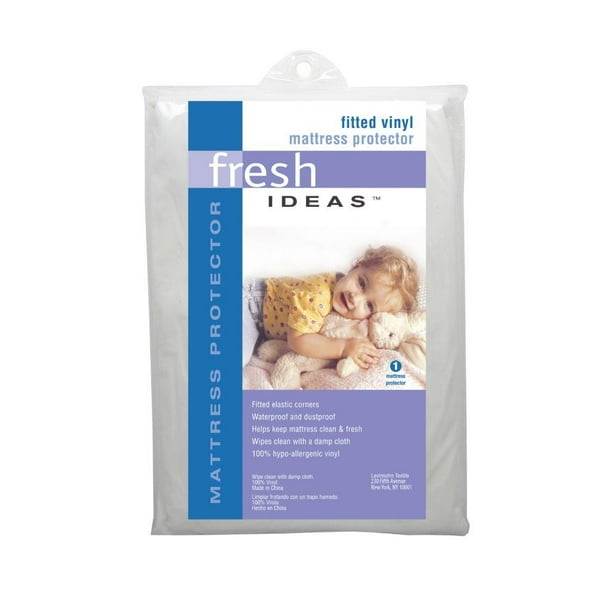 Fresh Ideas Waterproof Vinyl Fitted Mattress Protector, Queen