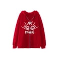 thumbnail image 1 of Abrigo con capucha Sunloudy para adultos, chaquetas con bolsillos con cremallera y estampado de hueso de mano/corazón/esqueleto/alambre de manga largxteriores informales de estilo callejero Sunloudy  moda, 1 of 6