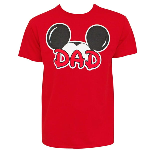 Disney Mickey Mouse Dad Ears Men's Red TShirtMedium